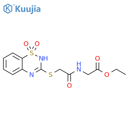 ethyl 2-{2-(1,1-dioxo-4H-1lambda6,2,4-benzothiadiazin-3-yl)sulfanylacetamido}acetate structure