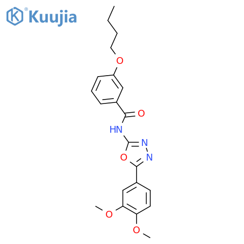 3-butoxy-N-5-(3,4-dimethoxyphenyl)-1,3,4-oxadiazol-2-ylbenzamide structure