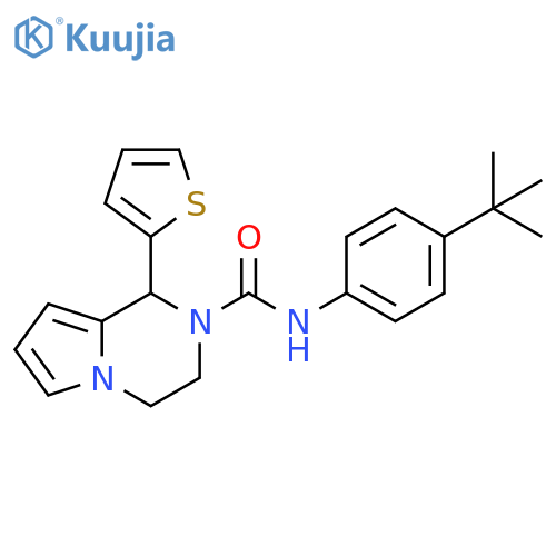 N-(4-tert-butylphenyl)-1-(thiophen-2-yl)-1H,2H,3H,4H-pyrrolo1,2-apyrazine-2-carboxamide structure