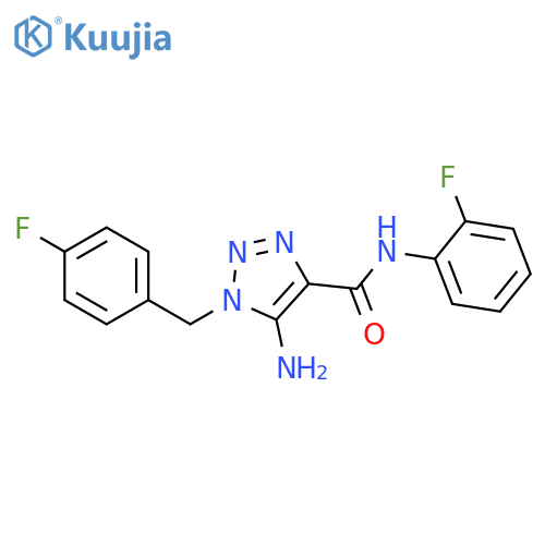 5-amino-N-(2-fluorophenyl)-1-(4-fluorophenyl)methyl-1H-1,2,3-triazole-4-carboxamide structure
