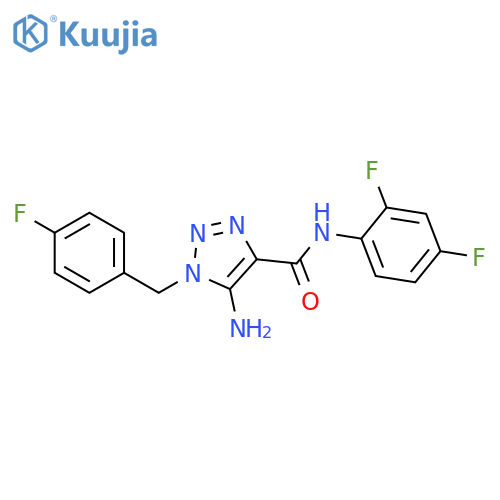 5-amino-N-(2,4-difluorophenyl)-1-(4-fluorophenyl)methyl-1H-1,2,3-triazole-4-carboxamide structure