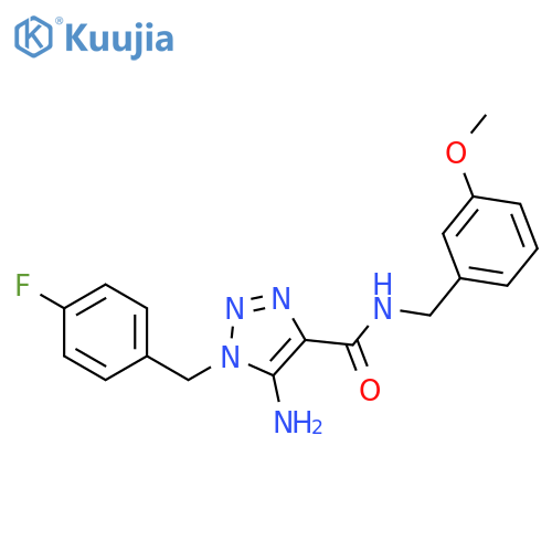 5-amino-1-(4-fluorophenyl)methyl-N-(3-methoxyphenyl)methyl-1H-1,2,3-triazole-4-carboxamide structure