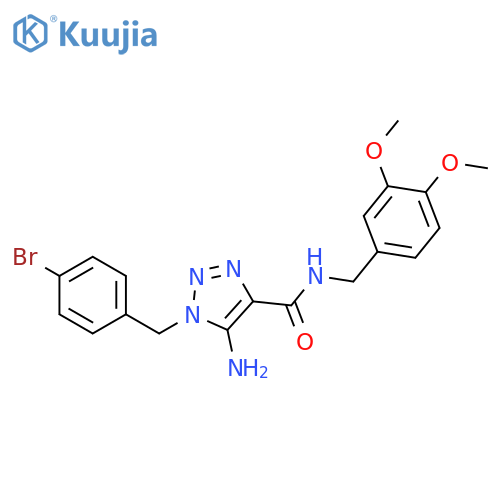 5-amino-1-(4-bromophenyl)methyl-N-(3,4-dimethoxyphenyl)methyl-1H-1,2,3-triazole-4-carboxamide structure