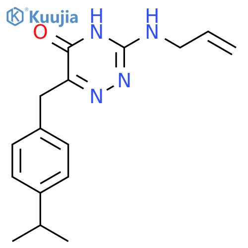 3-(prop-2-en-1-yl)amino-6-{4-(propan-2-yl)phenylmethyl}-4,5-dihydro-1,2,4-triazin-5-one structure