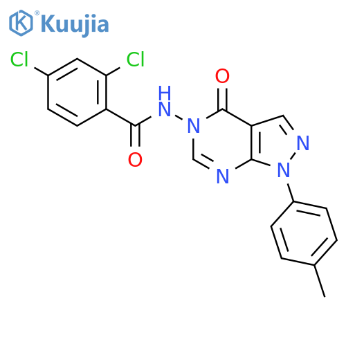 2,4-dichloro-N-1-(4-methylphenyl)-4-oxo-1H,4H,5H-pyrazolo3,4-dpyrimidin-5-ylbenzamide structure