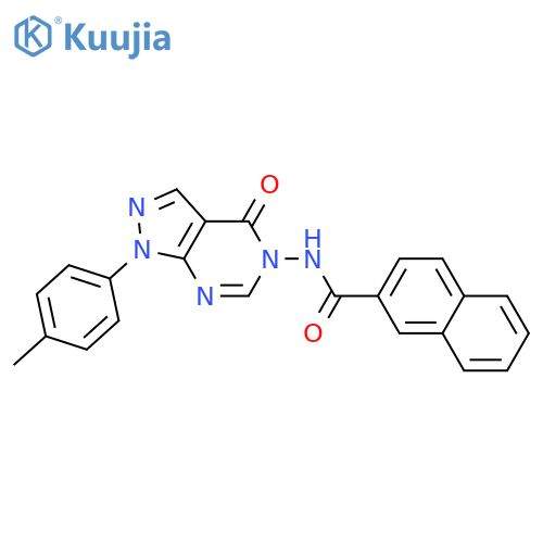 N-1-(4-methylphenyl)-4-oxo-1H,4H,5H-pyrazolo3,4-dpyrimidin-5-ylnaphthalene-2-carboxamide structure