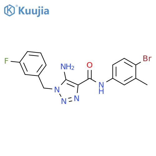 5-amino-N-(4-bromo-3-methylphenyl)-1-(3-fluorophenyl)methyl-1H-1,2,3-triazole-4-carboxamide structure