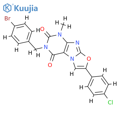 3-(4-bromophenyl)methyl-7-(4-chlorophenyl)-1-methyl-1H,2H,3H,4H-1,3oxazolo3,2-gpurine-2,4-dione structure