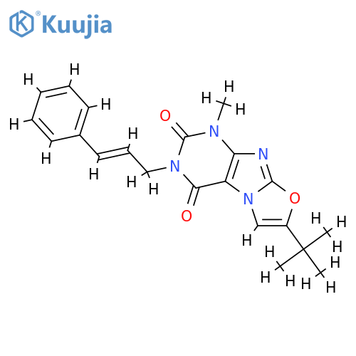 7-tert-butyl-1-methyl-3-(2E)-3-phenylprop-2-en-1-yl-1H,2H,3H,4H-1,3oxazolo3,2-gpurine-2,4-dione structure