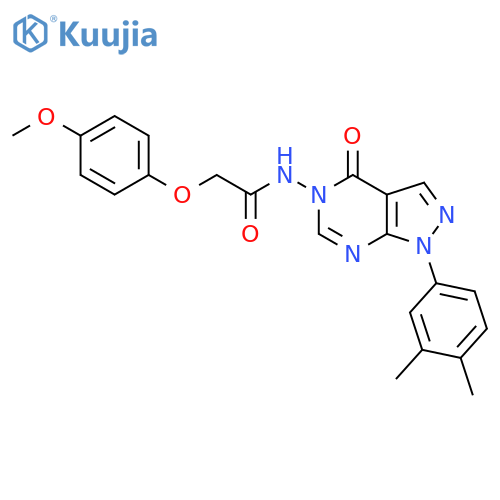 N-1-(3,4-dimethylphenyl)-4-oxo-1H,4H,5H-pyrazolo3,4-dpyrimidin-5-yl-2-(4-methoxyphenoxy)acetamide structure