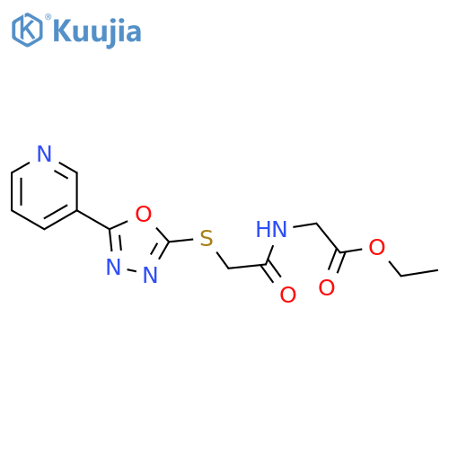 ethyl 2-(2-{5-(pyridin-3-yl)-1,3,4-oxadiazol-2-ylsulfanyl}acetamido)acetate structure