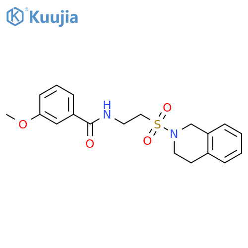 3-methoxy-N-2-(1,2,3,4-tetrahydroisoquinoline-2-sulfonyl)ethylbenzamide structure