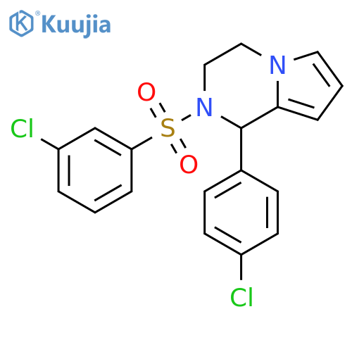 2-(3-chlorobenzenesulfonyl)-1-(4-chlorophenyl)-1H,2H,3H,4H-pyrrolo1,2-apyrazine structure