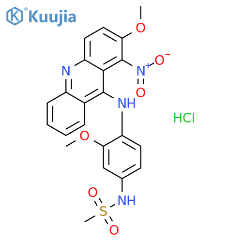 Methanesulfonamide,N-[3-methoxy-4-[(2-methoxy-1-nitro-9-acridinyl)amino]phenyl]-, hydrochloride(1:1) structure