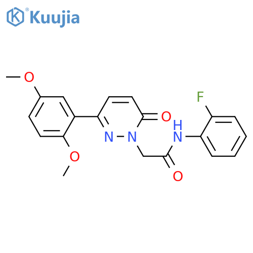 2-3-(2,5-dimethoxyphenyl)-6-oxo-1,6-dihydropyridazin-1-yl-N-(2-fluorophenyl)acetamide structure