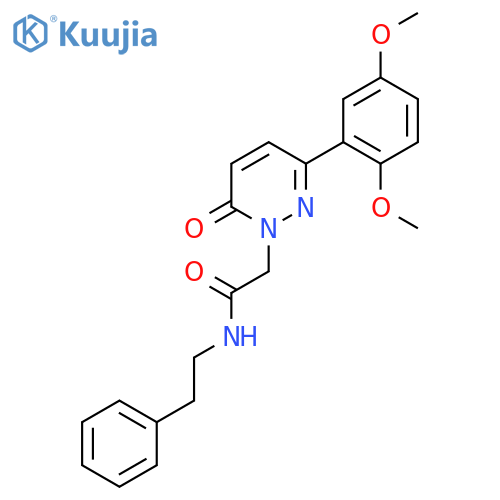 2-3-(2,5-dimethoxyphenyl)-6-oxo-1,6-dihydropyridazin-1-yl-N-(2-phenylethyl)acetamide structure