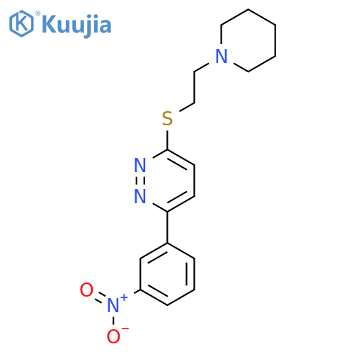 3-(3-nitrophenyl)-6-{2-(piperidin-1-yl)ethylsulfanyl}pyridazine structure