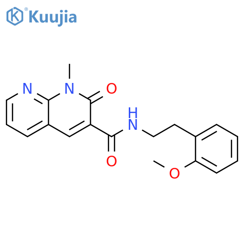 N-2-(2-methoxyphenyl)ethyl-1-methyl-2-oxo-1,2-dihydro-1,8-naphthyridine-3-carboxamide structure