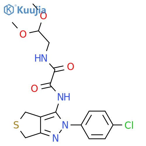 N'-2-(4-chlorophenyl)-2H,4H,6H-thieno3,4-cpyrazol-3-yl-N-(2,2-dimethoxyethyl)ethanediamide structure
