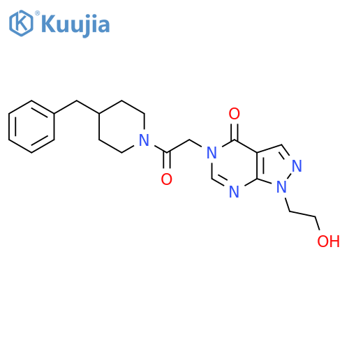 5-2-(4-benzylpiperidin-1-yl)-2-oxoethyl-1-(2-hydroxyethyl)-1H,4H,5H-pyrazolo3,4-dpyrimidin-4-one structure