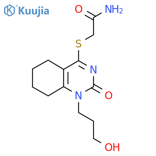 2-{1-(3-hydroxypropyl)-2-oxo-1,2,5,6,7,8-hexahydroquinazolin-4-ylsulfanyl}acetamide structure