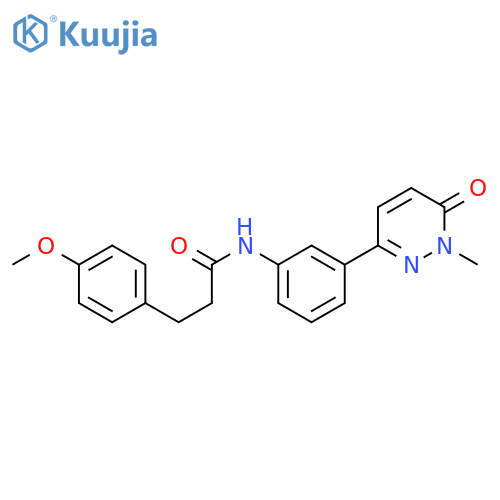 3-(4-methoxyphenyl)-N-3-(1-methyl-6-oxo-1,6-dihydropyridazin-3-yl)phenylpropanamide structure