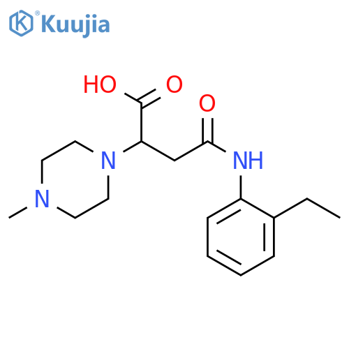 3-(2-ethylphenyl)carbamoyl-2-(4-methylpiperazin-1-yl)propanoic acid structure