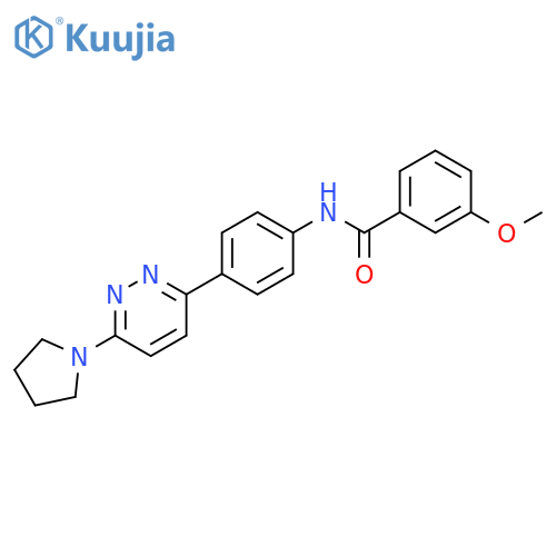 3-methoxy-N-{4-6-(pyrrolidin-1-yl)pyridazin-3-ylphenyl}benzamide structure
