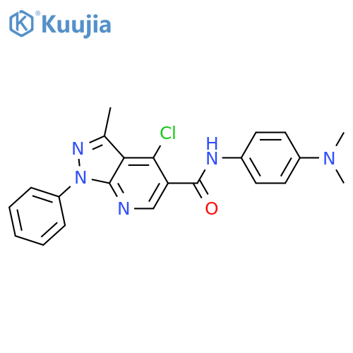 4-chloro-N-4-(dimethylamino)phenyl-3-methyl-1-phenyl-1H-pyrazolo3,4-bpyridine-5-carboxamide structure