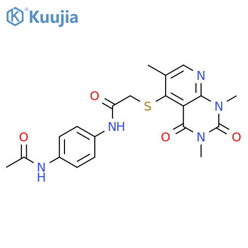 N-(4-acetamidophenyl)-2-({1,3,6-trimethyl-2,4-dioxo-1H,2H,3H,4H-pyrido2,3-dpyrimidin-5-yl}sulfanyl)acetamide structure