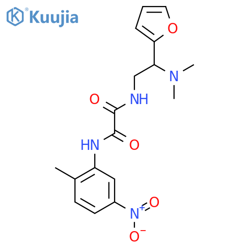 N-2-(dimethylamino)-2-(furan-2-yl)ethyl-N'-(2-methyl-5-nitrophenyl)ethanediamide structure