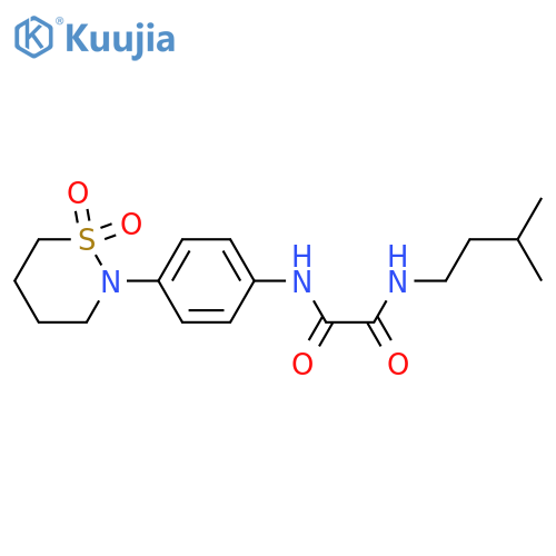 N'-4-(1,1-dioxo-1lambda6,2-thiazinan-2-yl)phenyl-N-(3-methylbutyl)ethanediamide structure