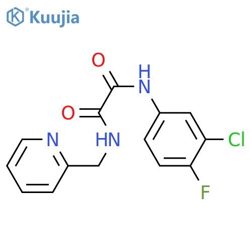 N-(3-chloro-4-fluorophenyl)-N'-(pyridin-2-yl)methylethanediamide structure