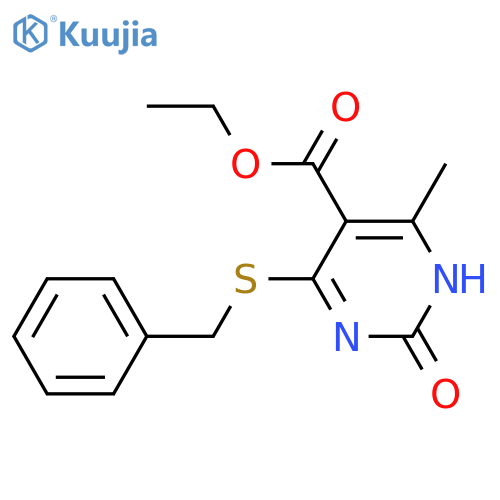 ethyl 4-(benzylsulfanyl)-6-methyl-2-oxo-1,2-dihydropyrimidine-5-carboxylate structure