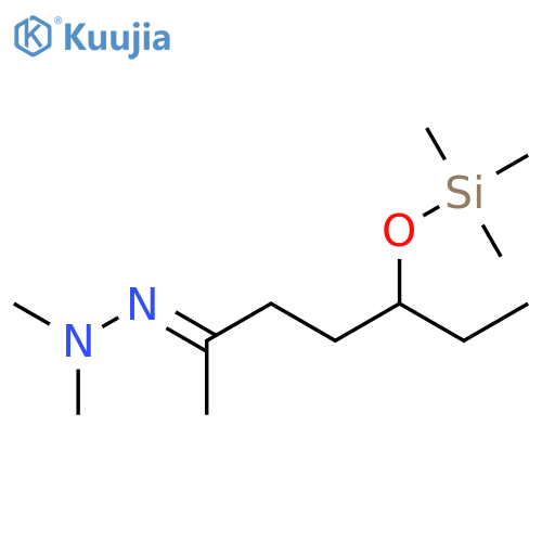 2-HEPTANONE, 5-[(TRIMETHYLSILYL)OXY]-, DIMETHYLHYDRAZONE structure