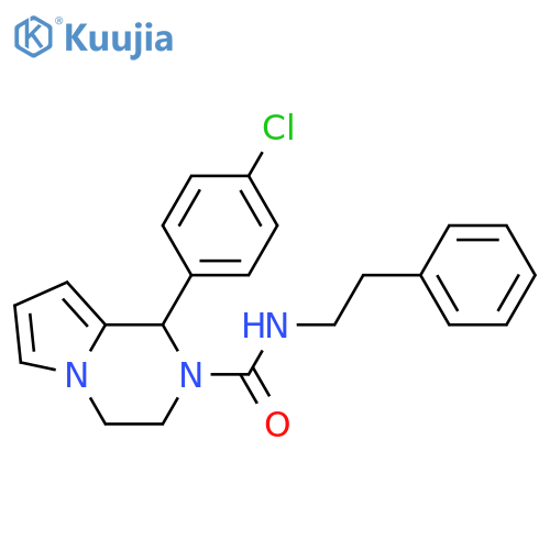 1-(4-chlorophenyl)-N-(2-phenylethyl)-1H,2H,3H,4H-pyrrolo1,2-apyrazine-2-carboxamide structure