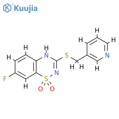 7-fluoro-3-{(pyridin-3-yl)methylsulfanyl}-4H-1lambda6,2,4-benzothiadiazine-1,1-dione structure