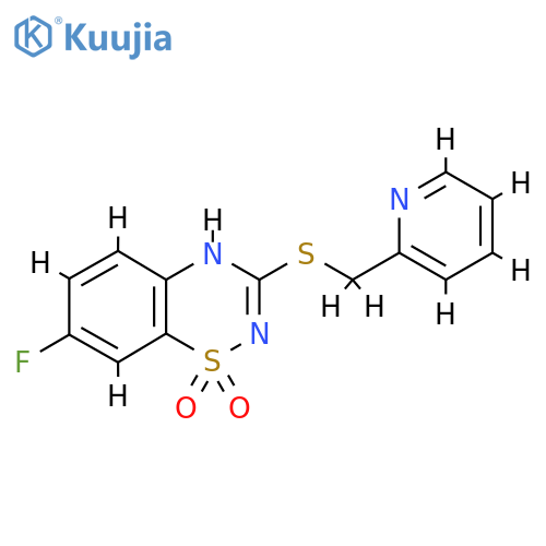 7-fluoro-3-{(pyridin-2-yl)methylsulfanyl}-4H-1lambda6,2,4-benzothiadiazine-1,1-dione structure