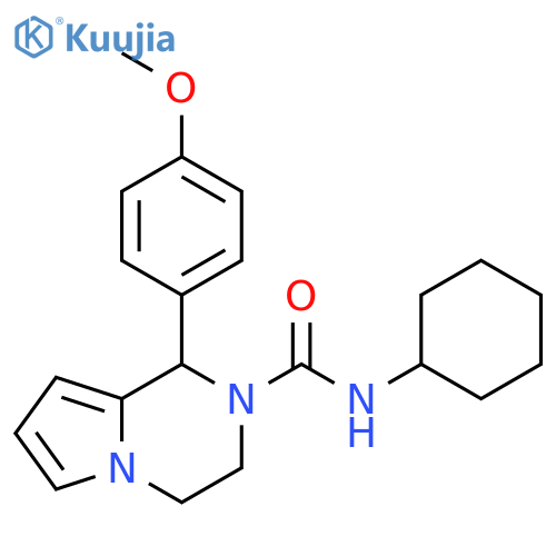 N-cyclohexyl-1-(4-methoxyphenyl)-1H,2H,3H,4H-pyrrolo1,2-apyrazine-2-carboxamide structure