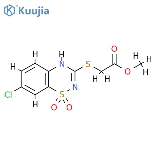 methyl 2-(7-chloro-1,1-dioxo-4H-1lambda6,2,4-benzothiadiazin-3-yl)sulfanylacetate structure