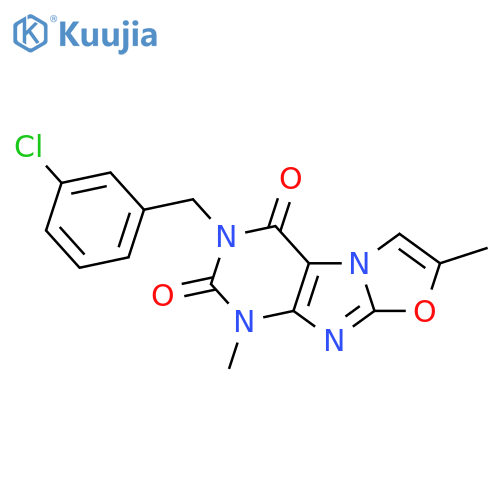 3-(3-chlorophenyl)methyl-1,7-dimethyl-1H,2H,3H,4H-1,3oxazolo3,2-gpurine-2,4-dione structure