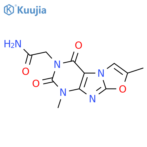 2-{1,7-dimethyl-2,4-dioxo-1H,2H,3H,4H-1,3oxazolo3,2-gpurin-3-yl}acetamide structure