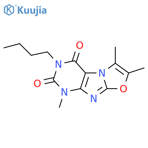 3-butyl-1,6,7-trimethyl-1H,2H,3H,4H-1,3oxazolo3,2-gpurine-2,4-dione structure