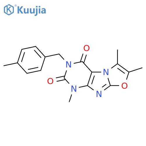 1,6,7-trimethyl-3-(4-methylphenyl)methyl-1H,2H,3H,4H-1,3oxazolo3,2-gpurine-2,4-dione structure