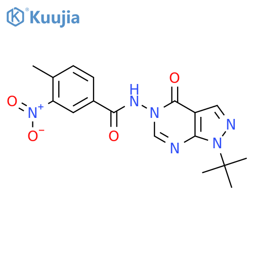 N-{1-tert-butyl-4-oxo-1H,4H,5H-pyrazolo3,4-dpyrimidin-5-yl}-4-methyl-3-nitrobenzamide structure