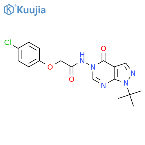 N-{1-tert-butyl-4-oxo-1H,4H,5H-pyrazolo3,4-dpyrimidin-5-yl}-2-(4-chlorophenoxy)acetamide structure