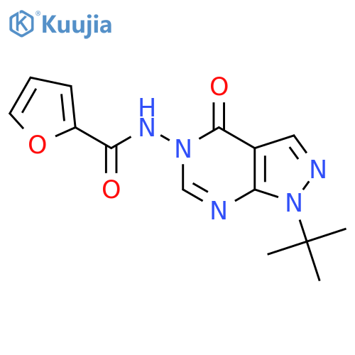 N-{1-tert-butyl-4-oxo-1H,4H,5H-pyrazolo3,4-dpyrimidin-5-yl}furan-2-carboxamide structure