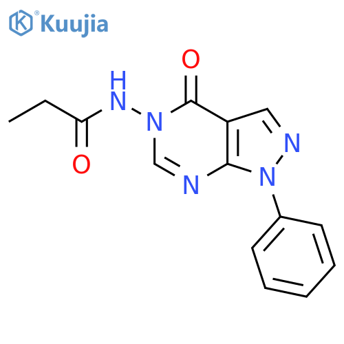 N-{4-oxo-1-phenyl-1H,4H,5H-pyrazolo3,4-dpyrimidin-5-yl}propanamide structure
