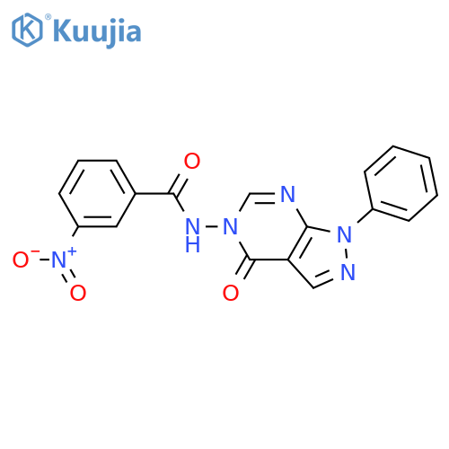 3-nitro-N-{4-oxo-1-phenyl-1H,4H,5H-pyrazolo3,4-dpyrimidin-5-yl}benzamide structure