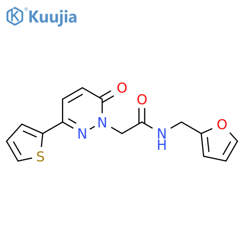 N-(furan-2-yl)methyl-2-6-oxo-3-(thiophen-2-yl)-1,6-dihydropyridazin-1-ylacetamide structure